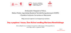 Zaproszenie na wystawę SNY Z PAPIERU I TUSZU. DON KICHOT WEDŁUG MARIANA NOWIŃSKIEGO