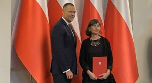 Zdjęcie prof. Joanny Walendzik-Stefańskiej z prezydentem Karolem Nawrockim