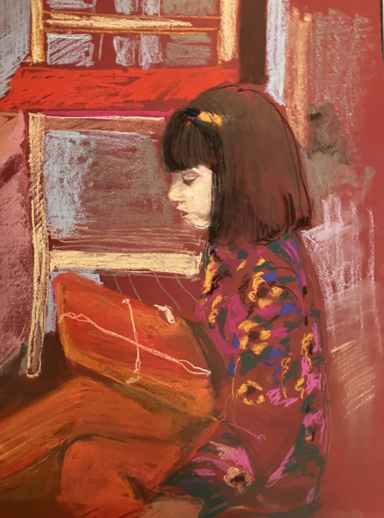 Pastel na papierze autorstwa Joanny Walendzik-Stefańskiej – portret dziewczynki o imieniu Zosia, format 50 × 70 cm.