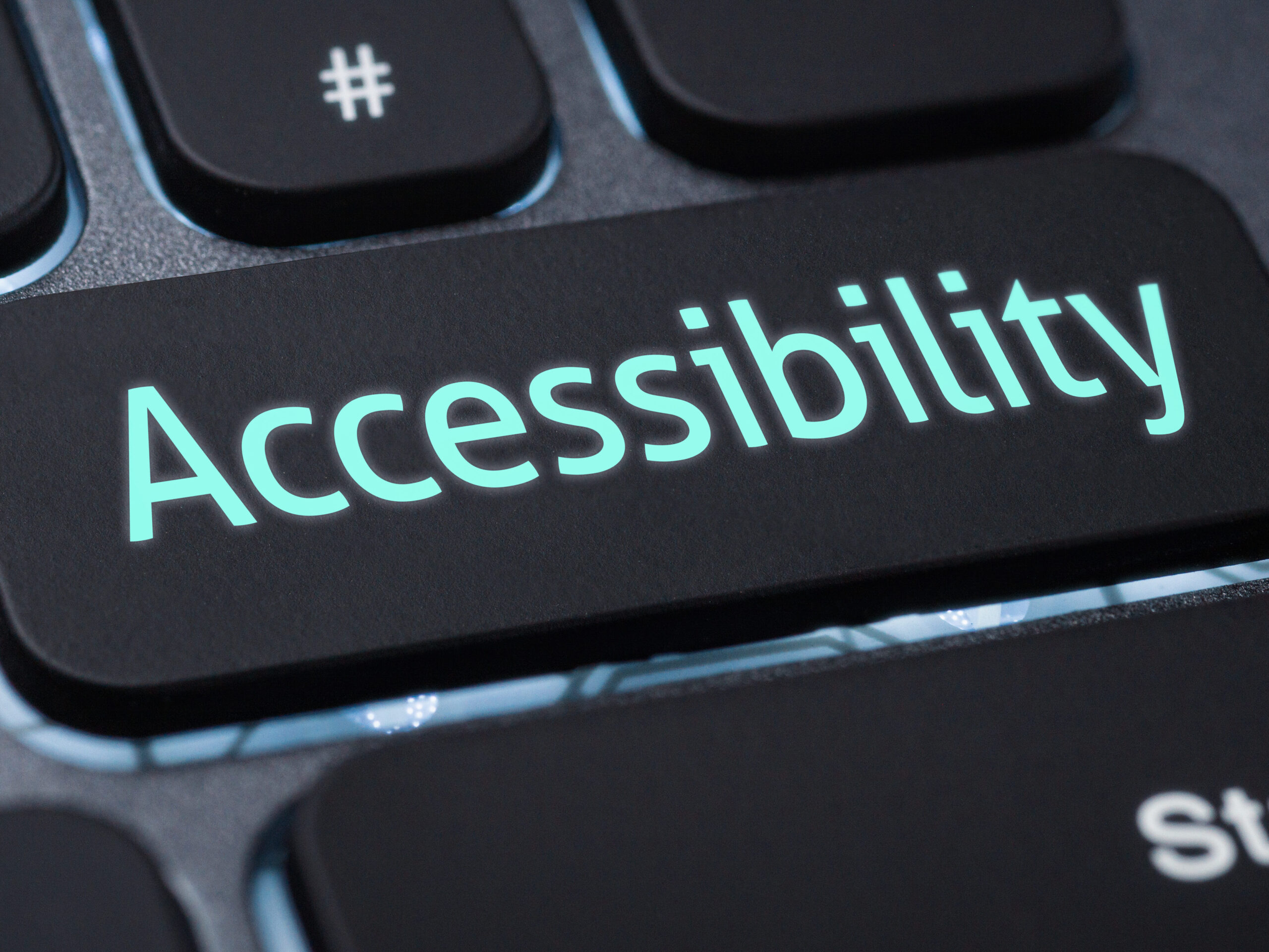 Illuminated keyboard with a labeled key - Accessibility